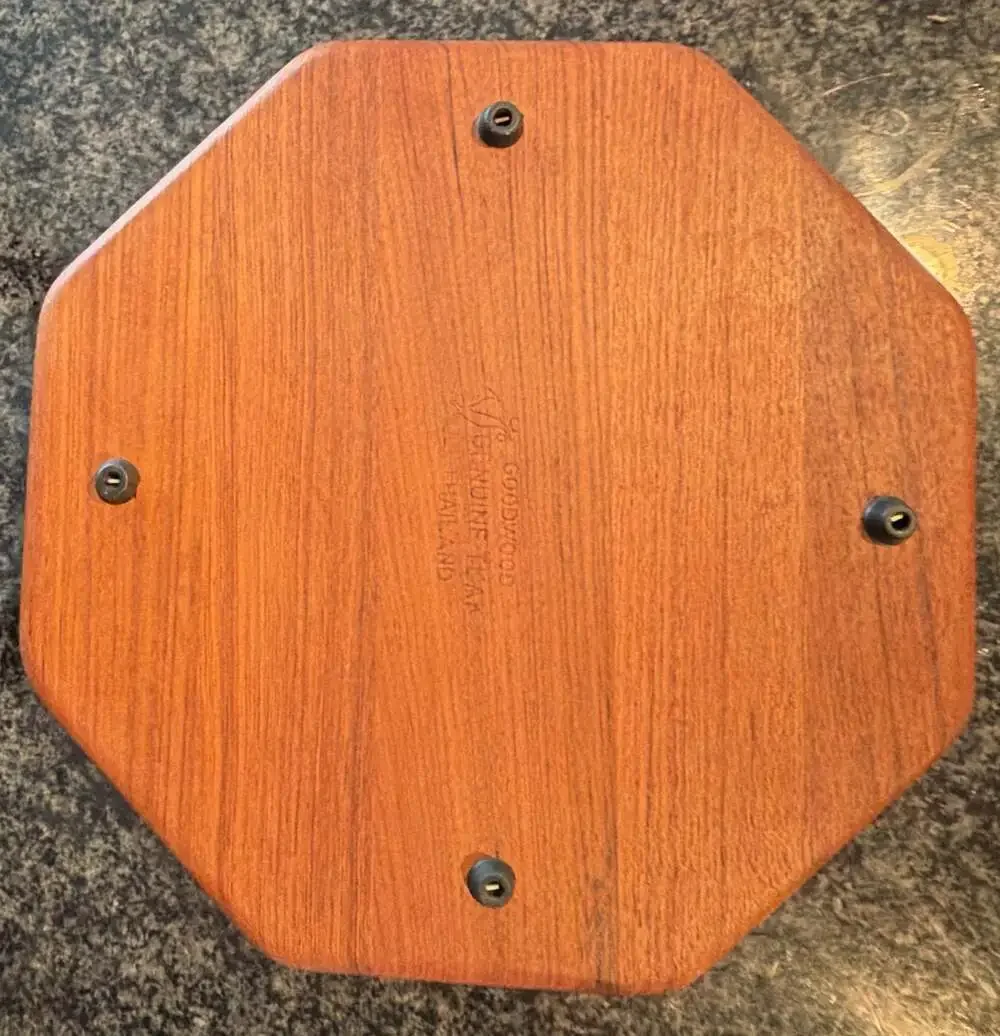 Vintage Goodwood Octagonal Genuine Teak Wood Cheese Board Serving Tray Thailand